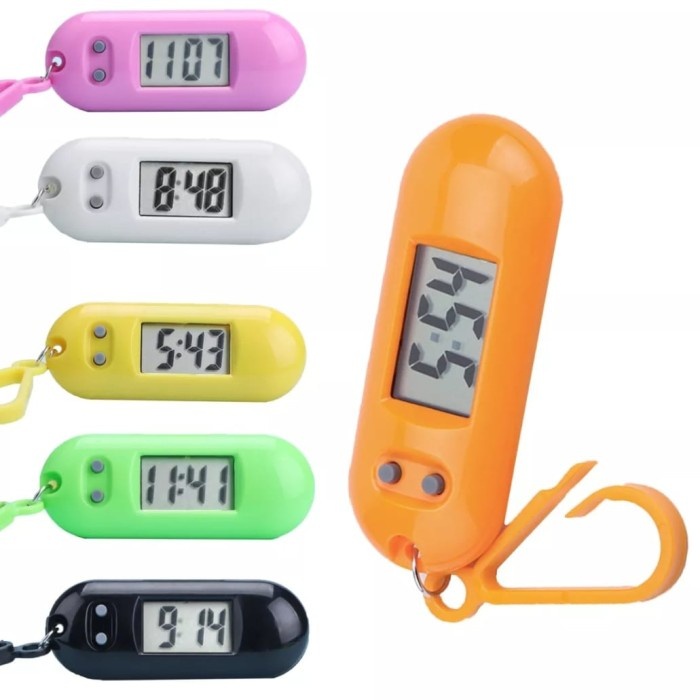 Gantungan Kunci Jam Digital LCD Saku Mini Portable Jam Elektronik