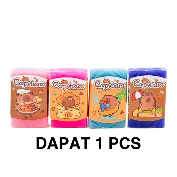 

( DAPAT 1 PCS ) PENGHAPUS FANCY CAPYBARA CL-86043 / Eraser Stip Fancy Capybara CL-86043 Lucu