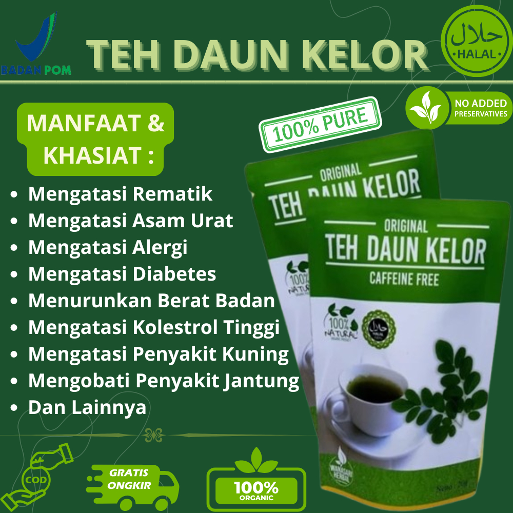 

100% Asli Teh Celup Daun Kelor Premium // Bantu Mengatasi Rematik, Pegal Linu, Nyeri, Sebagai Sumber Zat Besi, Sumber Energi Alami