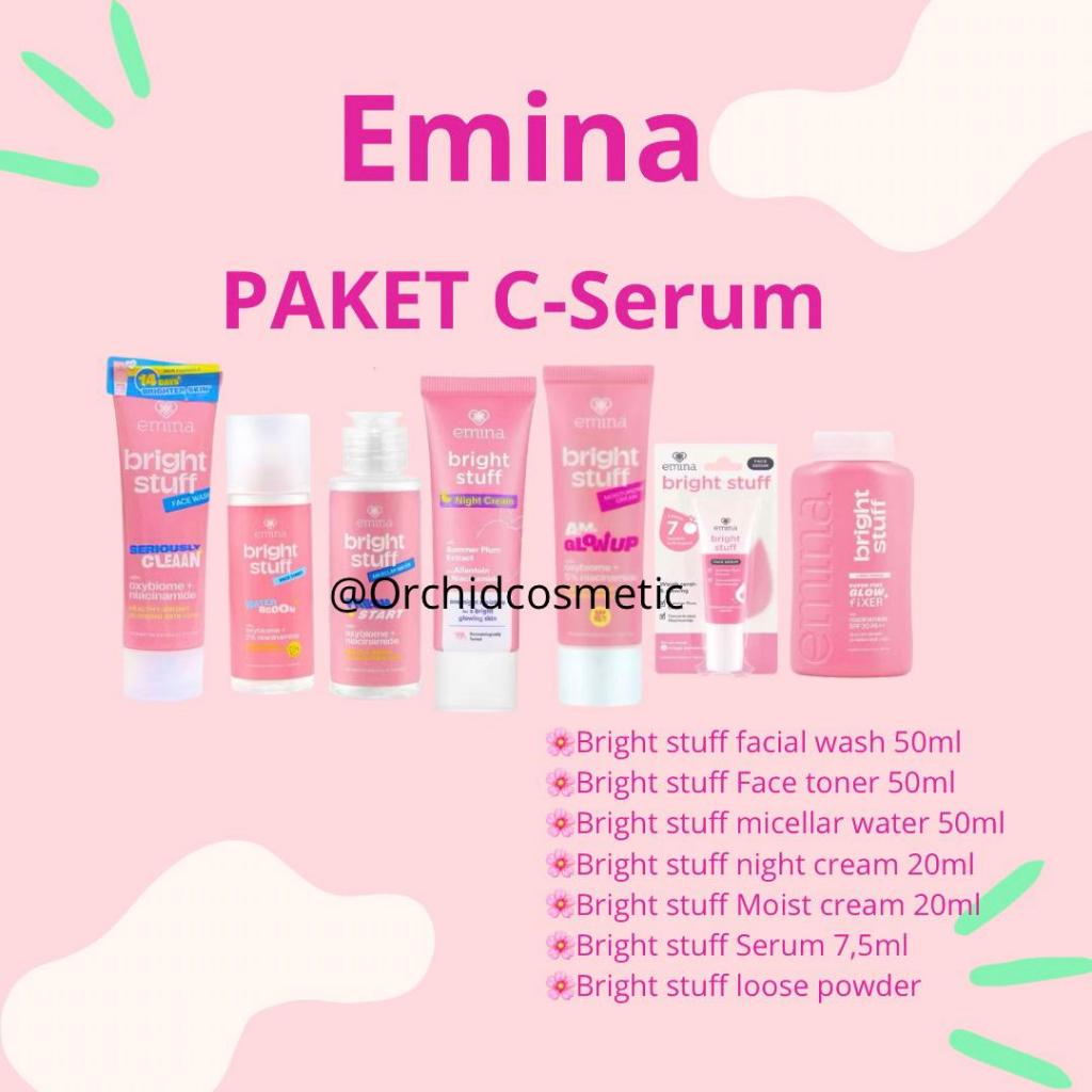 [BISA COD] EMINA PAKET C-Serum BRIGHT STUFF Lengkap Hemat / Emina Paket Skincare Remaja