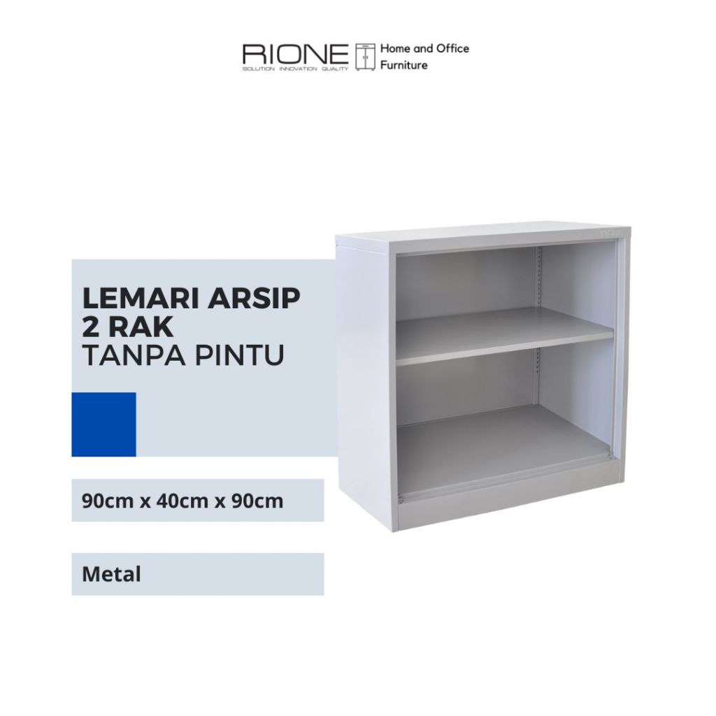 RIONE Lemari Besi 2 Rak Tanpa Pintu AD024