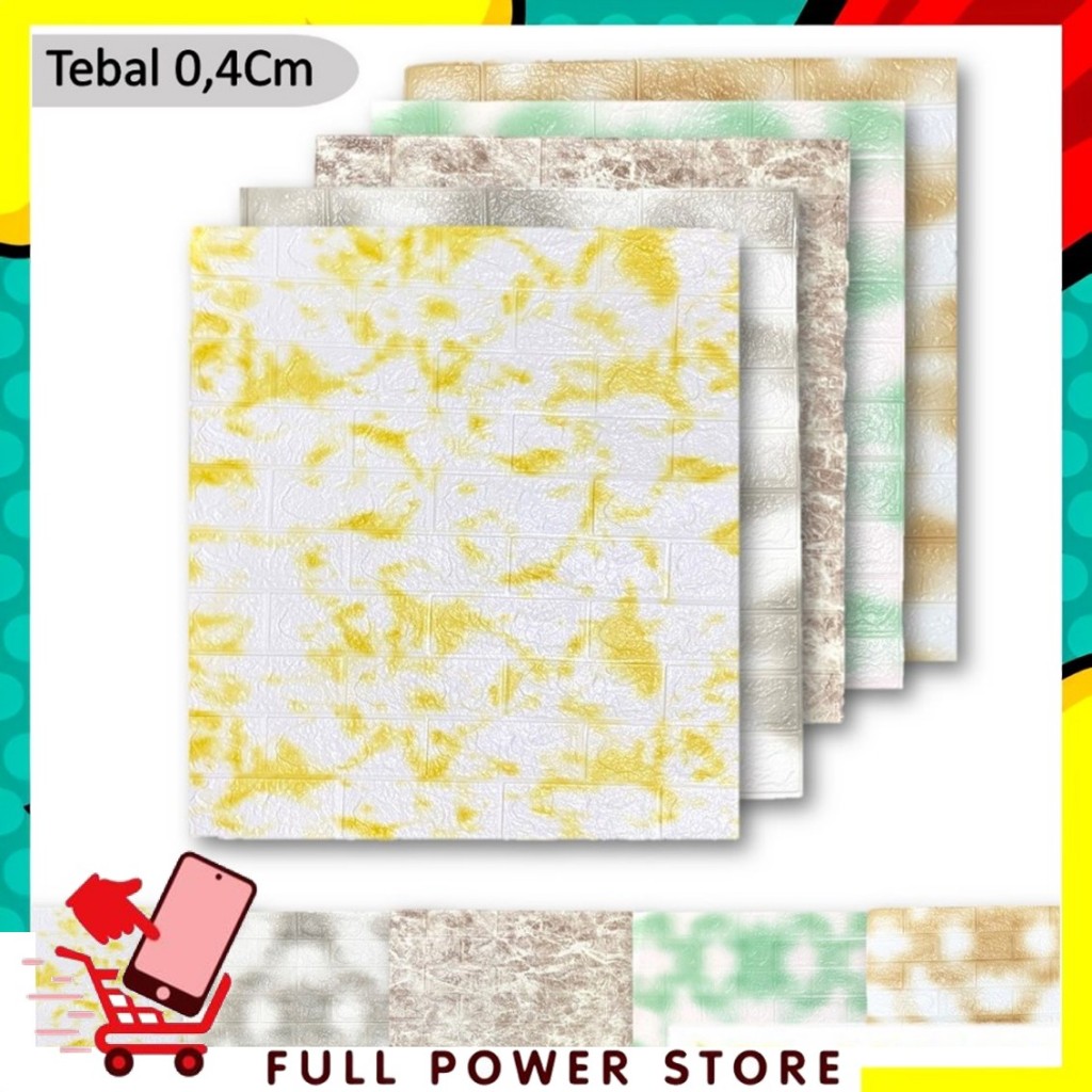 FPS Wallpaper Dinding Foam 3D Motif Batu Bata Corak Ukuran 76 x 70 CM Waterproof Brick Sticker Wallp