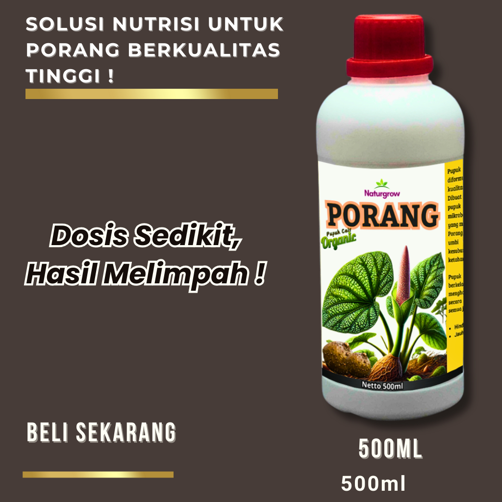 Pupuk Penyubur Pembesar Porang/Pupuk Organik Cair pembesar porang/Pelebat penyubur pembesar umbi por