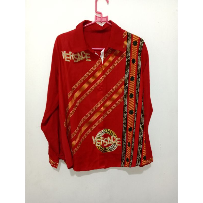 PRELOVED Versace Kemeja Merah Lengan Panjang
