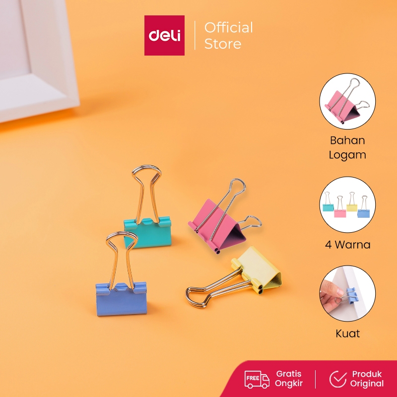

Deli Kebutuhan Kantor Binder Klip Warna 19mm E8555A