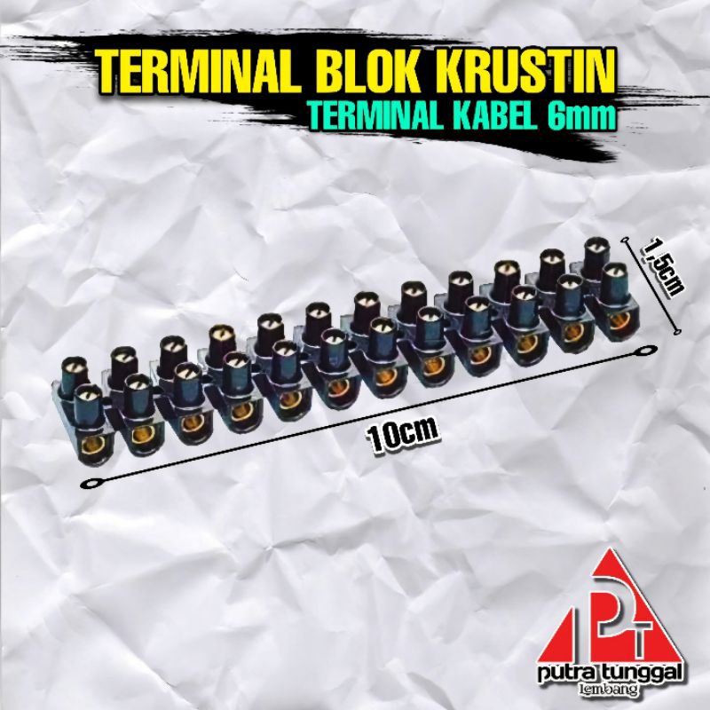 Terminal Blok Krustin / Penyambung Kabel Hitam 6mm