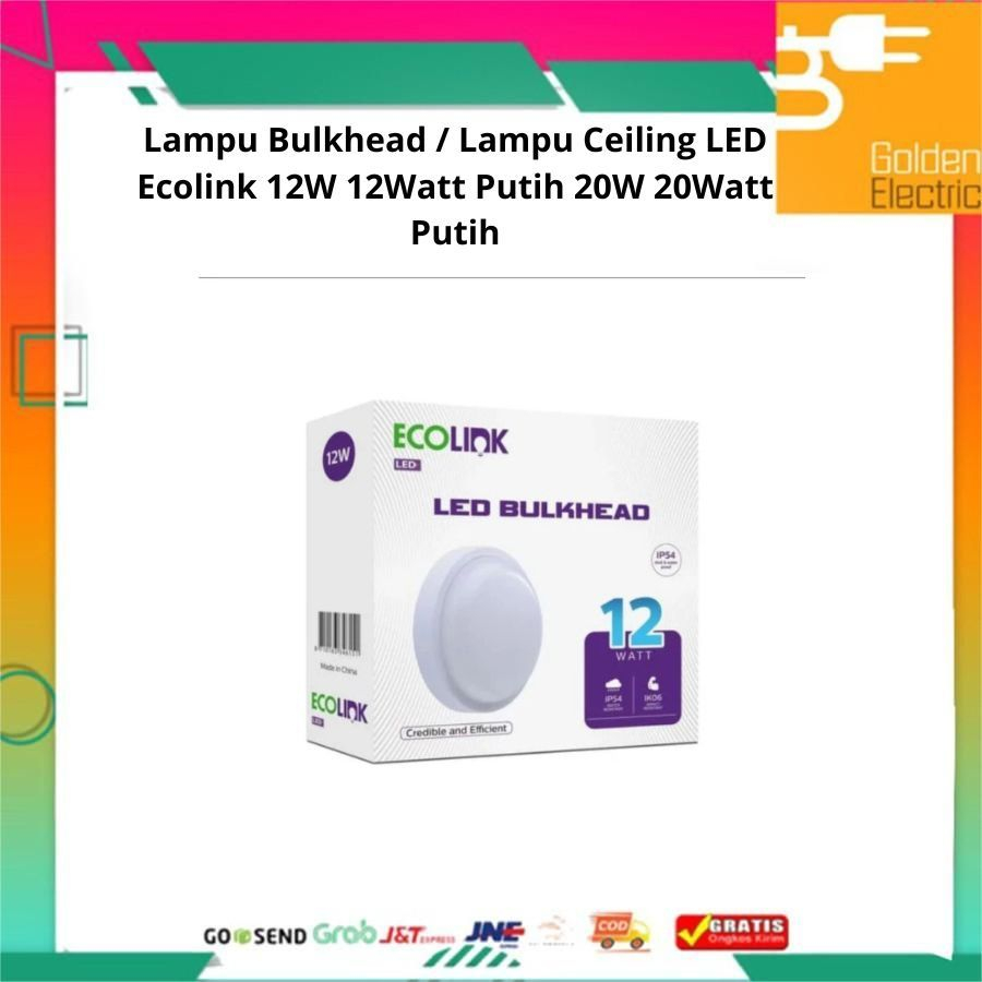 Lampu Bulkhead / Lampu Ceiling LED Ecolink 12W 12Watt Putih 20W 20Watt Putih
