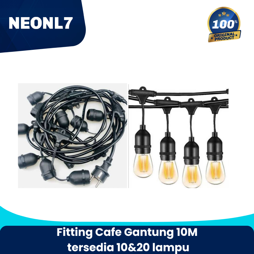 FITTING LAMPU CAFE GANTUNG OUTDOOR 10M