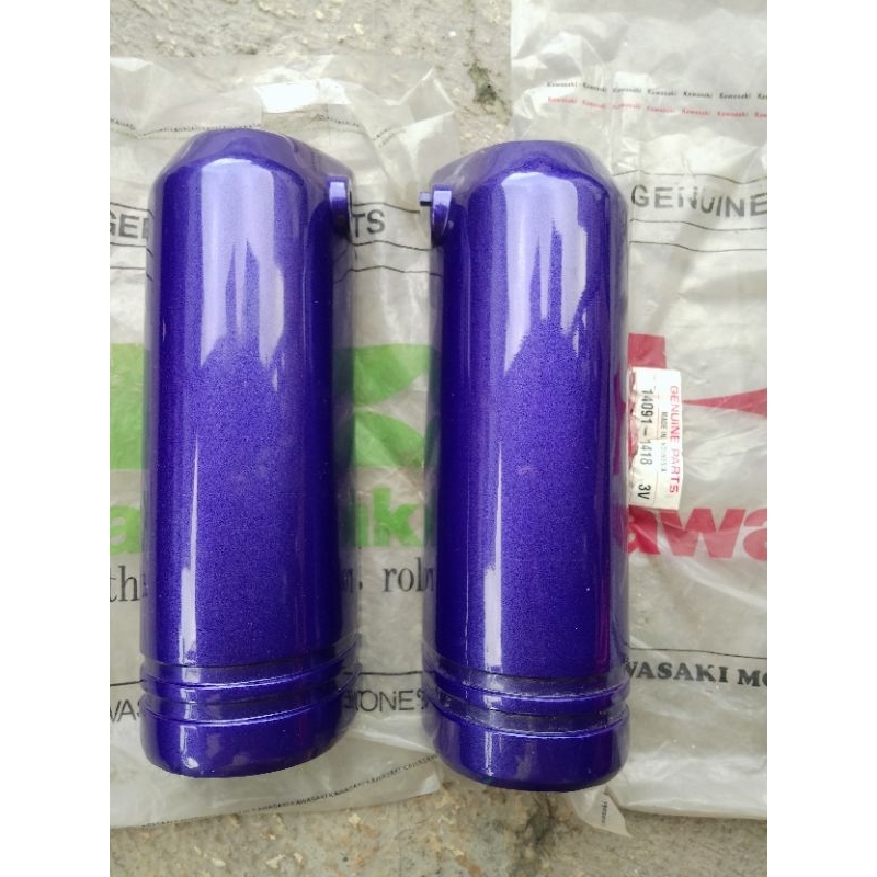 cover tutup as shock skok fork depan kanan kiri kawasaki KAZE R KAZE asli ori original KAWASAKI ungu