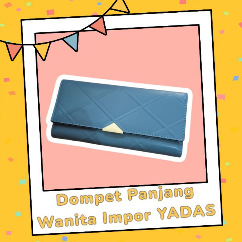 Dompet Wanita Lipat Panjang Import Korea  Premium YADAS - BLUE