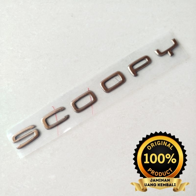 emblem tulisan SCOOPY prestige terbaru GOLD TEMBAGA 2022 kode part k2f original