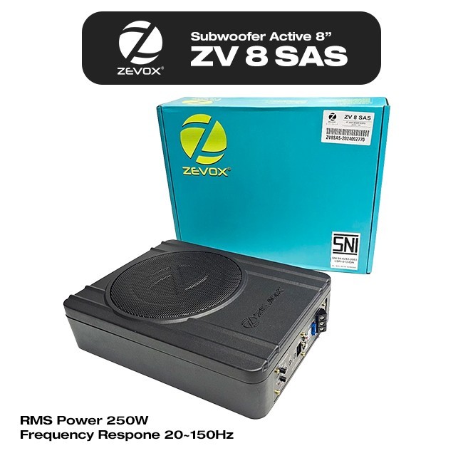 Subwoofer Kolong Aktif 8 Inch Zevox ZV 8 SAS / Sub Kolong Mobil Zevox
