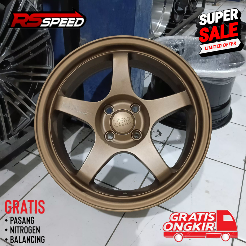 Velg Mobil Jazz Yaris Ring 16 Pelek Racing HSR Kailolo Model Palang 5 R 16 Pcd 4x100 Lebar 7 MBRZ