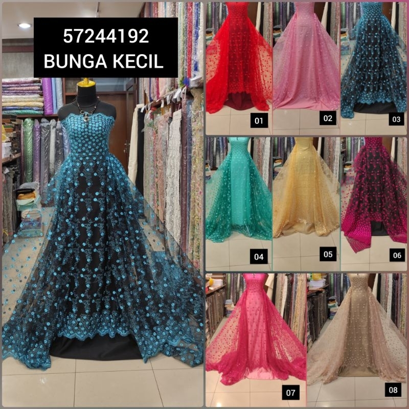 Kain Tile Brokat Bunga Kecil 57244192 Varian