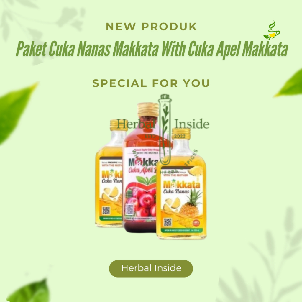 

MAKKATA Paket Cuka Makkata Cuka Apel & Cuka Nanas Organic With The Mother Cuka Apel Cuka Nanas Original