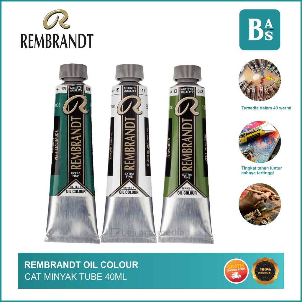 

Rembrandt Oil Color 40ml | Cat Minyak | Oil Paint | Oil Colour | Royal Talens | Cat lukis | Paint Tube | Peralatan Menggambar dan Melukis Terlengkap dari Bali Art Supplies