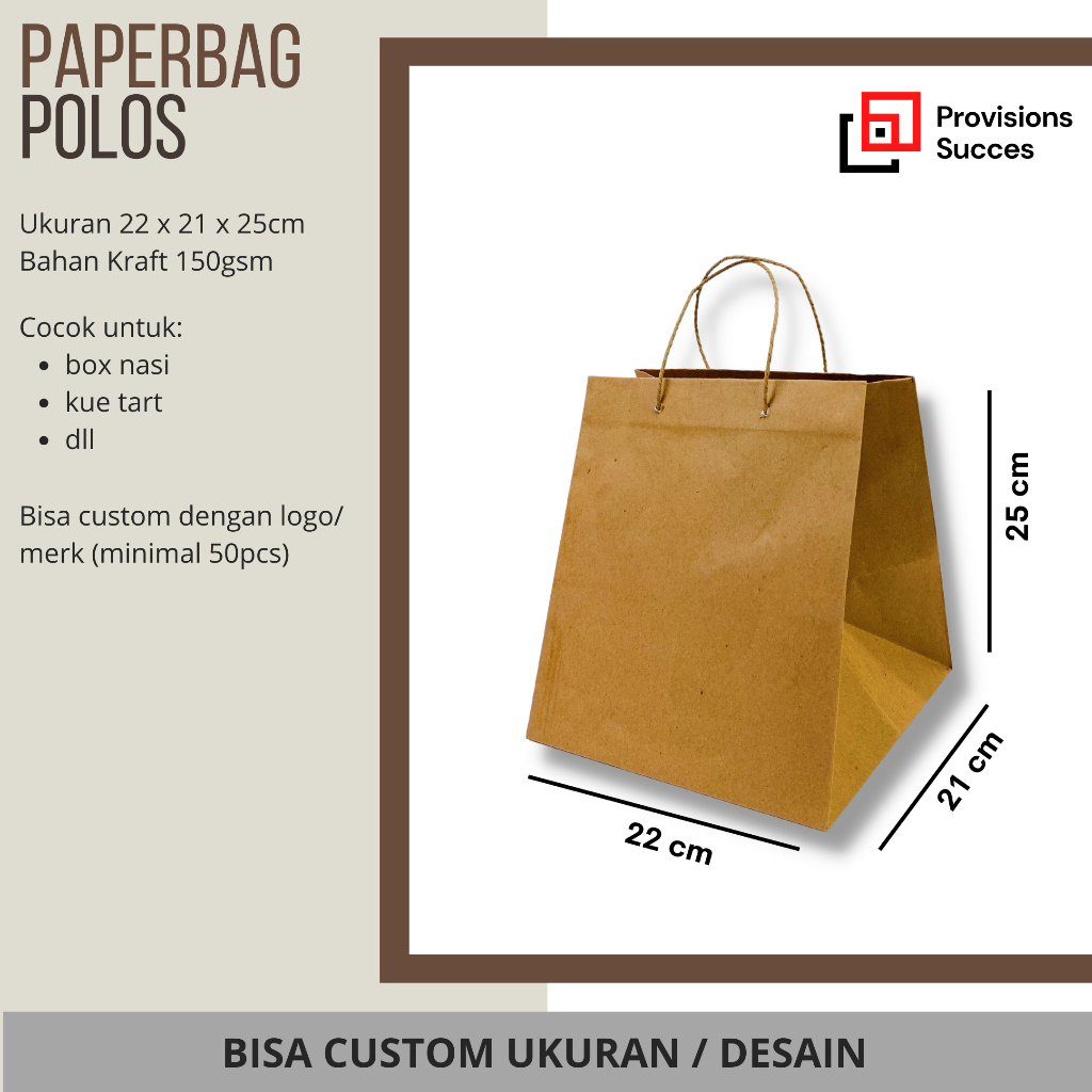

Paper Bag Box Nasi / Paperbag Nasi / Paperbag Dus Nasi / Dos Nasi 22 x 21 x 25cm