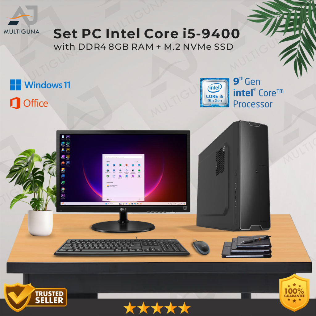 Set PC Slim Intel Core i5-9400 Gen-9 RAM 8GB SSD Rakitan Office