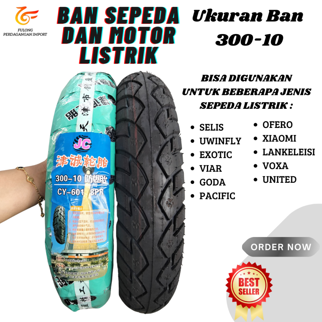 Ban Luar Sepeda Listrik 14x2.50 Tubles Ready E-bike Exotic Universal