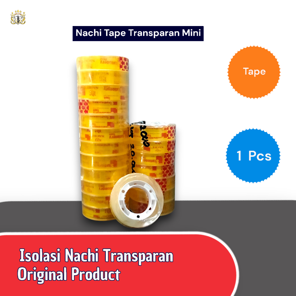 

Isolasi Bening Kuning Nachi Mini / Isolasi Plastik Transparan Serbaguna / Isolasi Untuk Kertas / ATK / Sekolah