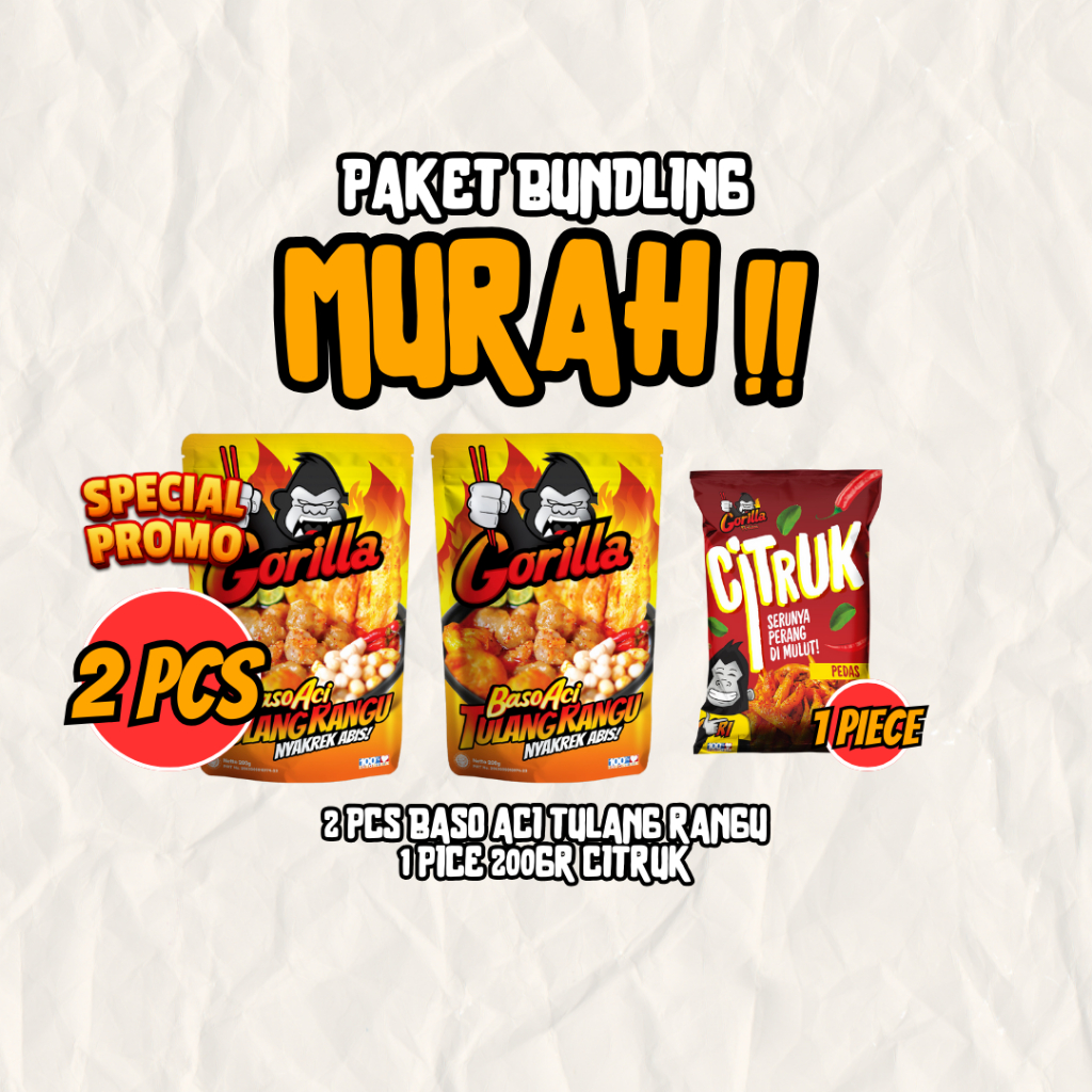 

Paket Murah Lengkap - Baso Aci Tulang Rangu 2 Pcs + Snack Citruk Pedas 200g