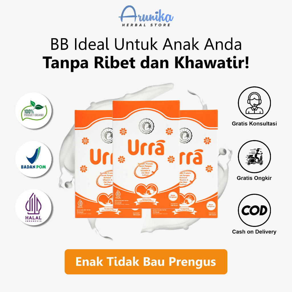 

Susu Urra Susu Kambing Saanen Menambah Berat Badan Dan Meningkatkan Tinggi Pada Anak - 3 Box