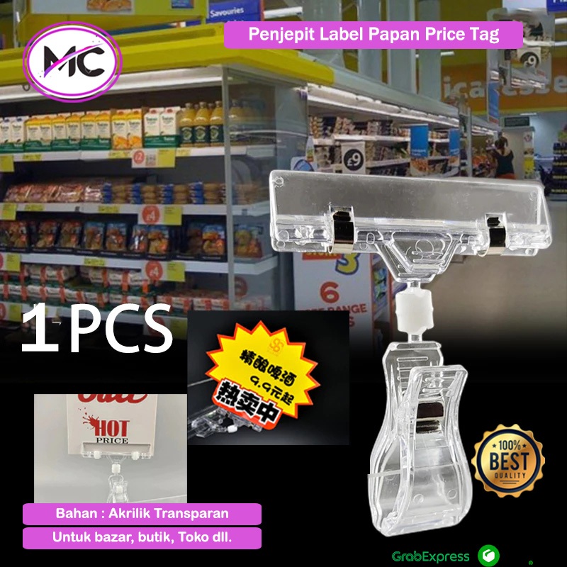 Penjepit Nama Tag Makanan Produk Menu Nota Pesanan Holder Name Tag Display Klip Jepitan Promo Transp