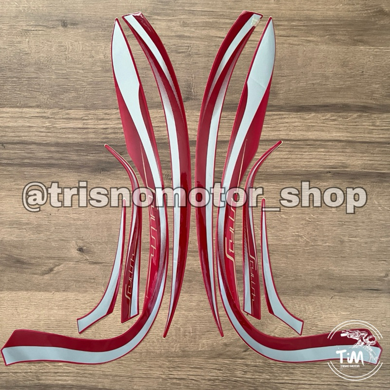 Striping Honda scoopy 2022 prestige stylish merah matte sticker stiker list body polet SCOOPY standa