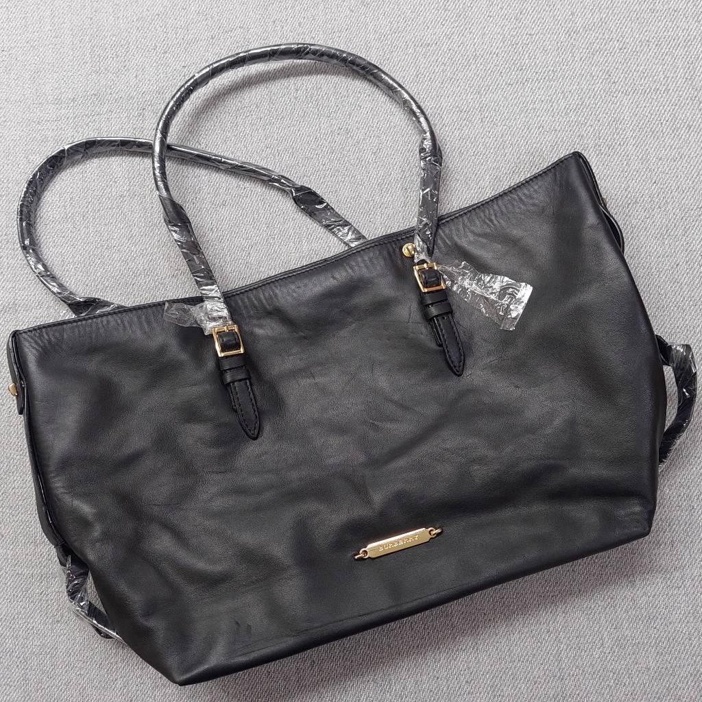 burberry woodbury leather tote bag preloved