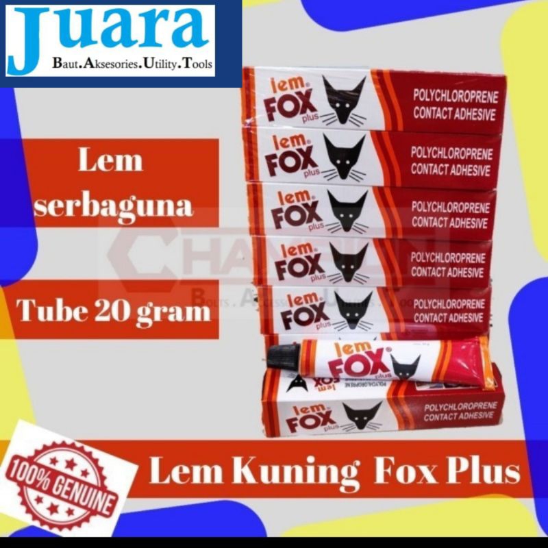

lem kulit kayu fox tube 20 gram lem kuning serbaguna multifungsi