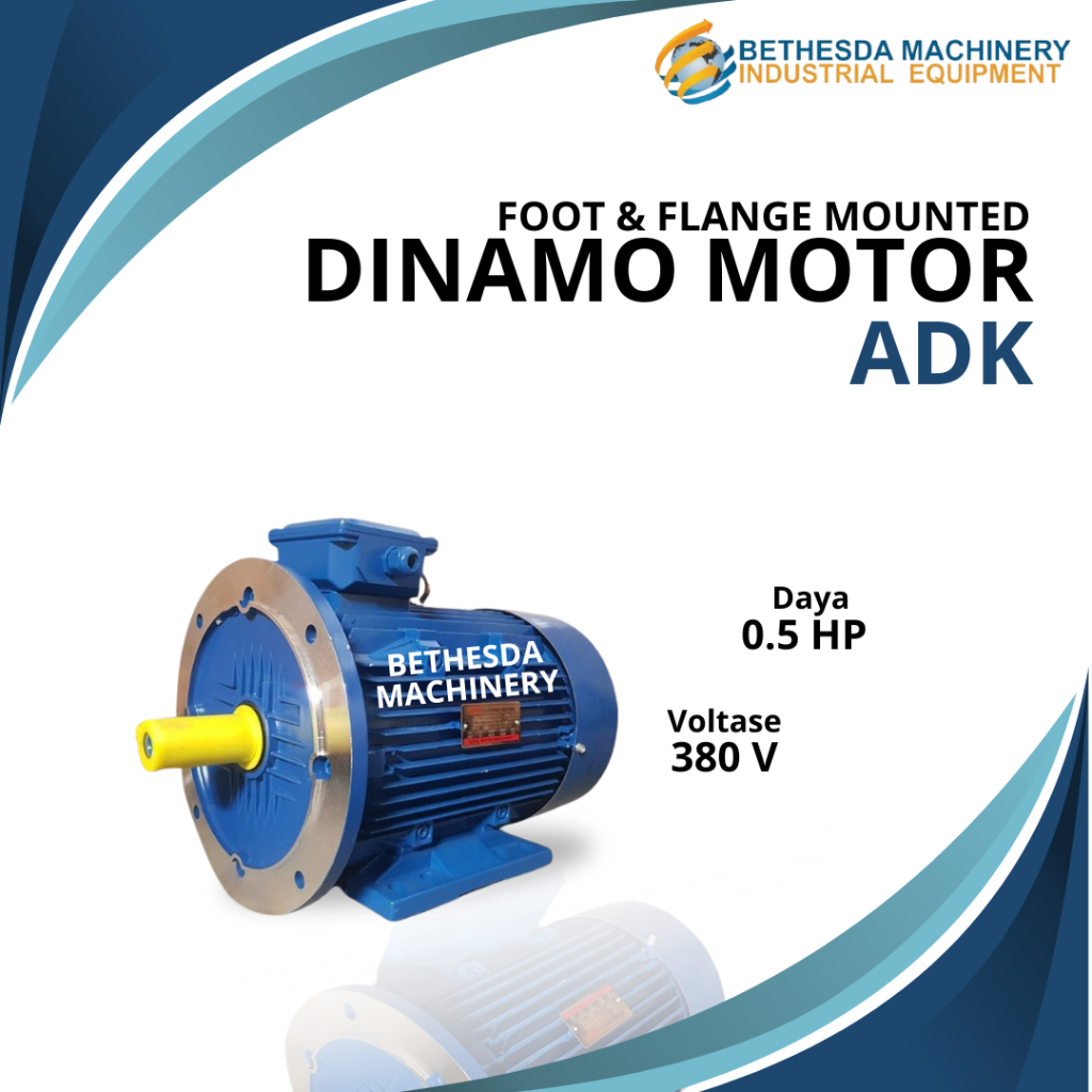 Dinamo Motor ADK 0.5 HP Elektro Motor 370 Watt 3 Phase B35 Dinamo 3000 Rpm