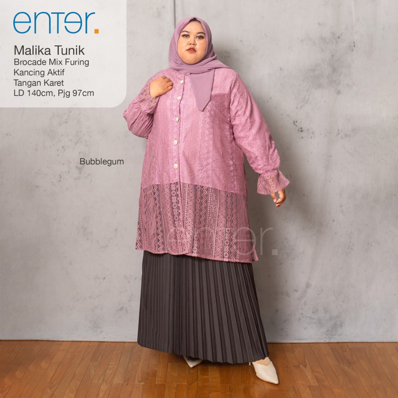 Malika Tunik Enter Brocade Mix Furing ld 140 pj 97