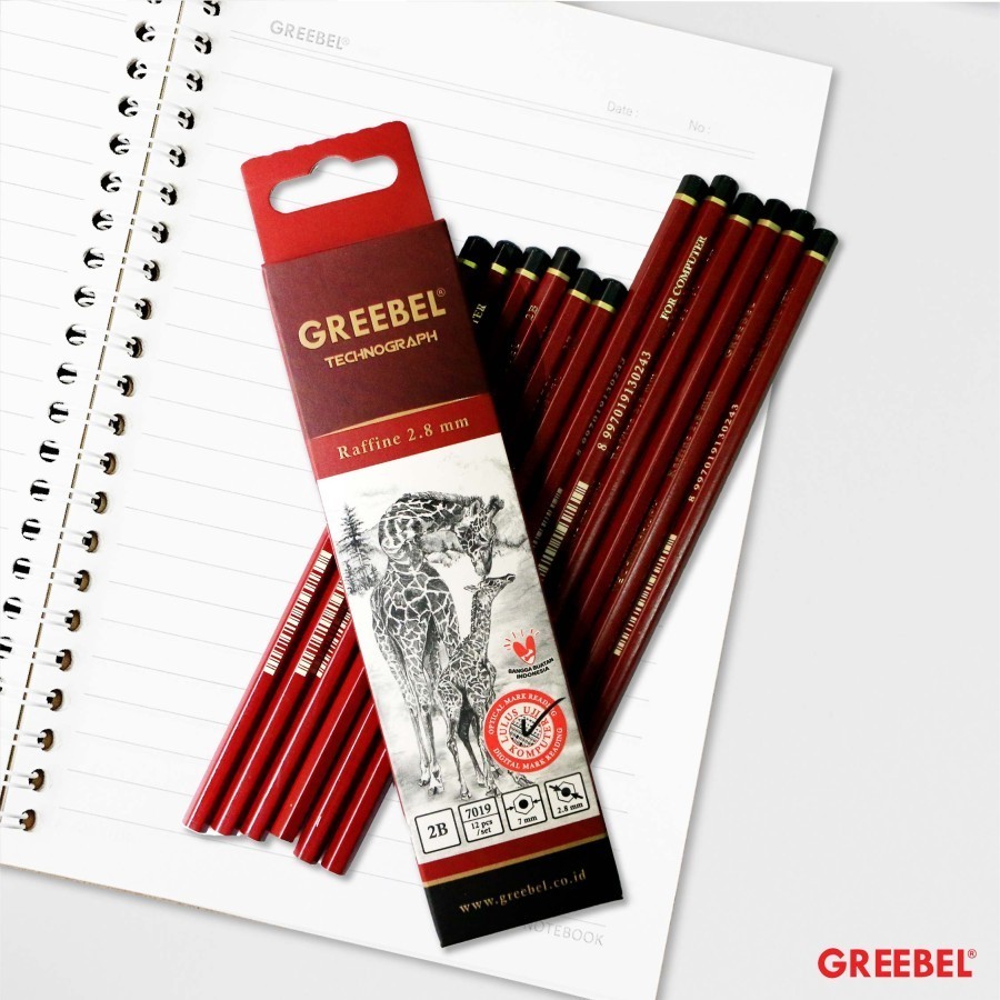 

Ay00! Pensil 2B Graphite Kayu Greebel 7019 Pencil Sekolah Ujian [Pak Isi 12 Pcs]