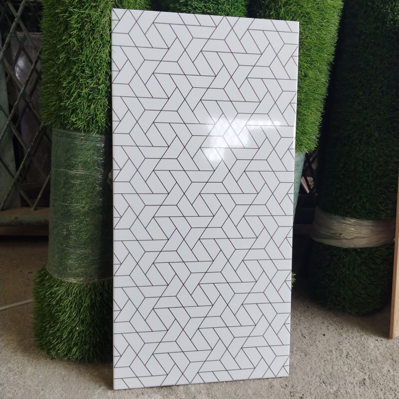 keramik 30x60 motif hexagon (glossy)/ keramik putih motif hexagon/ keramik dinding/ keramik dekorati