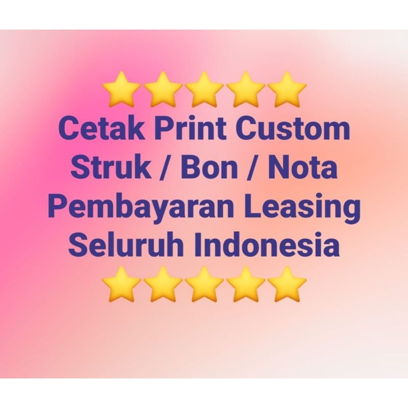 

Print Cetak Custom Nota Bon Struk Pembayaran Angsuran Leasing dan Bank Kertas Thermal Berkualitas