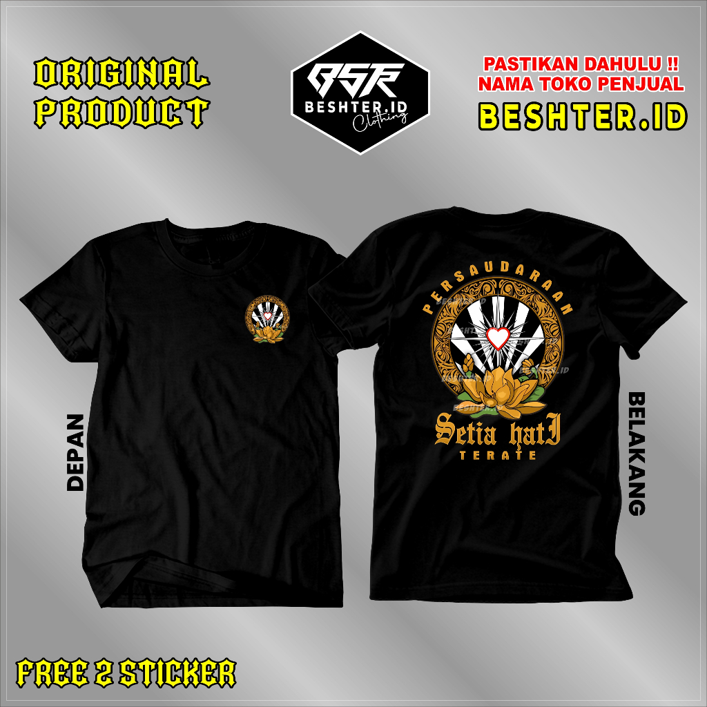 [HOT] Kaos PSHT LINGKAR EMAS - Kaos SH Terate Emas - Kaos Terate 1 Abad Katun