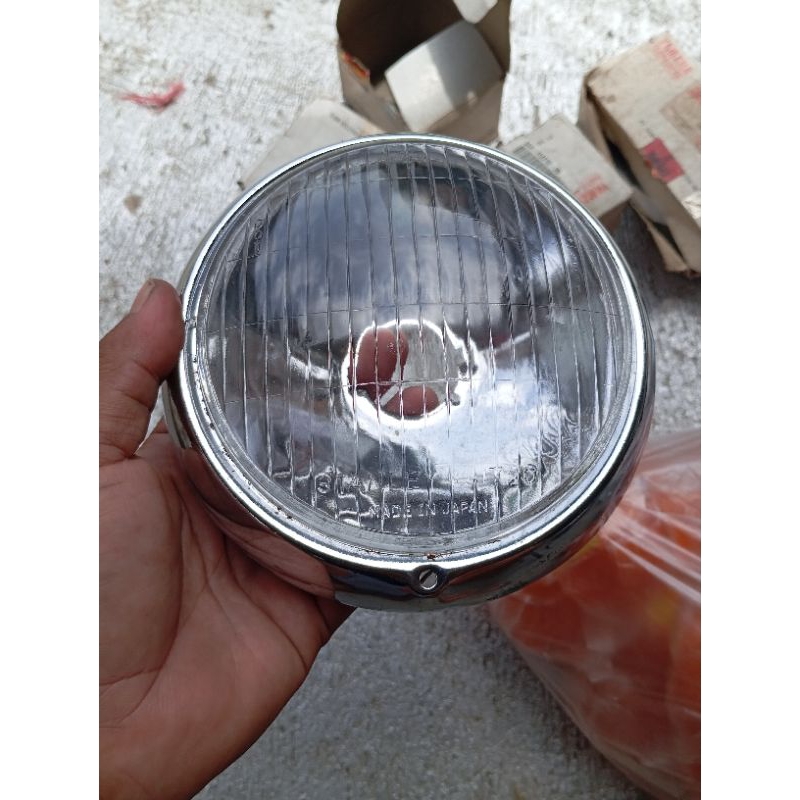 reflektor hetlemp lampu dpan Honda gl100 gl 100 bulat kaca marking 61720 japan
