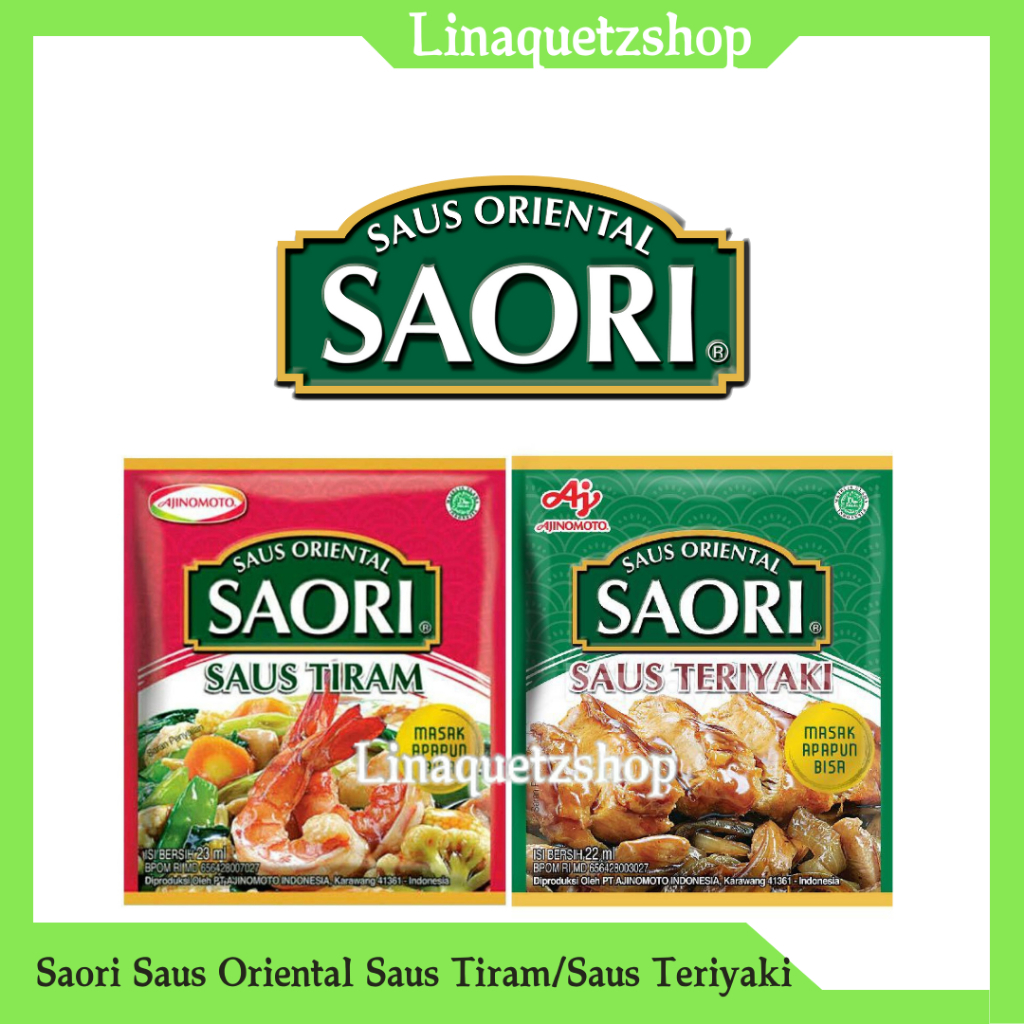 

SAORI Saus Oriental Saus Tiram 23ml / Saus Teriyaki 22ml (1 Pcs)