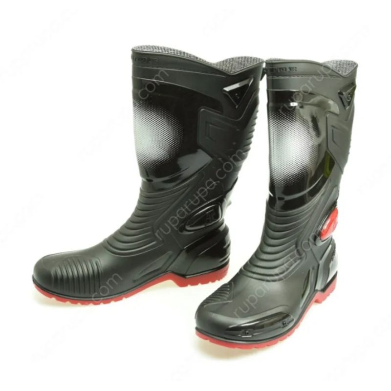 ap boot sepatu boot moto 3 hitam/merah