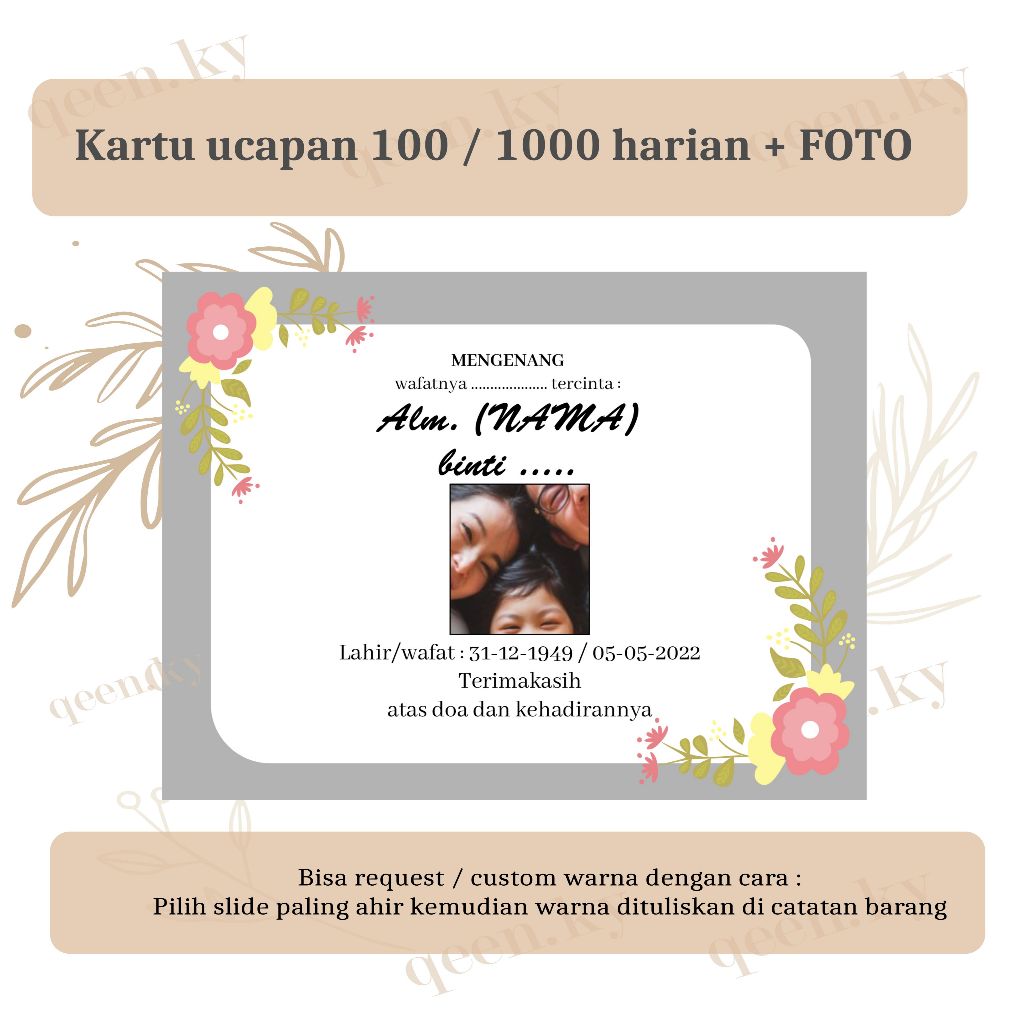 

Kartu ucapan 100 / 1000 harian
