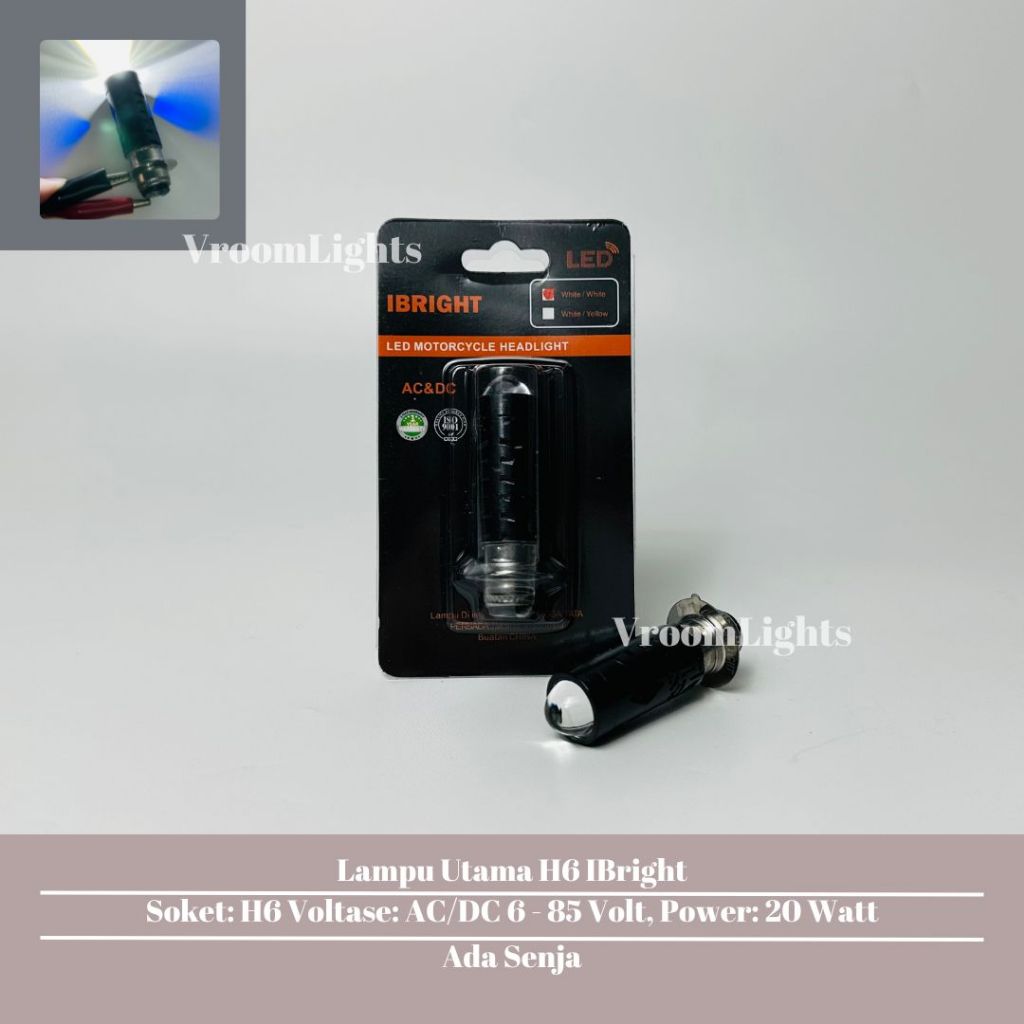IBRIGHT Tipe H6 Robot Lampu Utama Soket H6 Laser LED Senja Biru