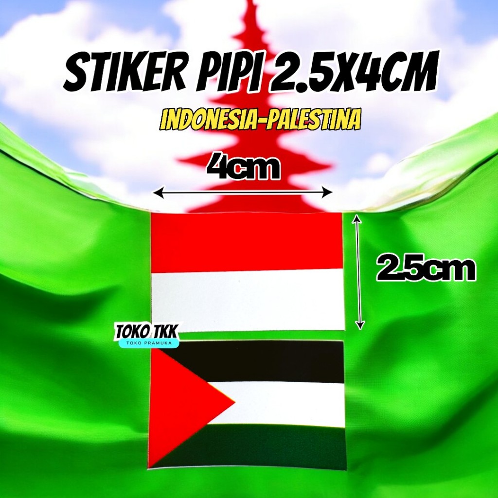 

Stiker pipi Merah putih / Stiker pipi palestina (Bijian)