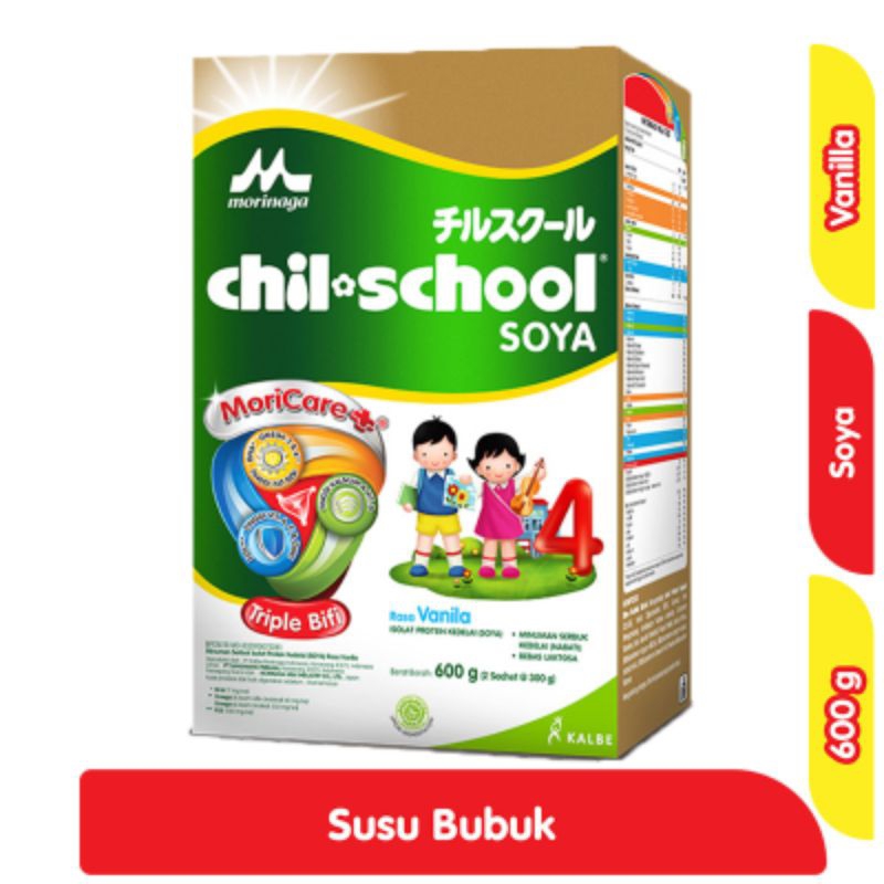 

Morinaga chil-school Soya 4 Susu Bubuk Pertumbuhan Anak 3-12 Tahun Vanila 600 g