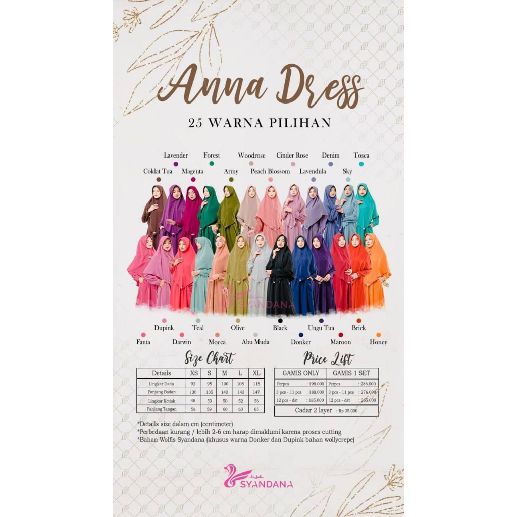 Hijab Syandana - Defect Sale Gamis Anna Dress - Gamis Syari