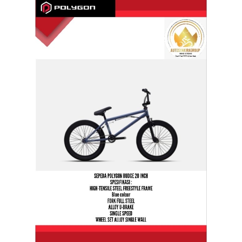 Sepeda Polygon BMX Rudge 3 Rotor New Ready