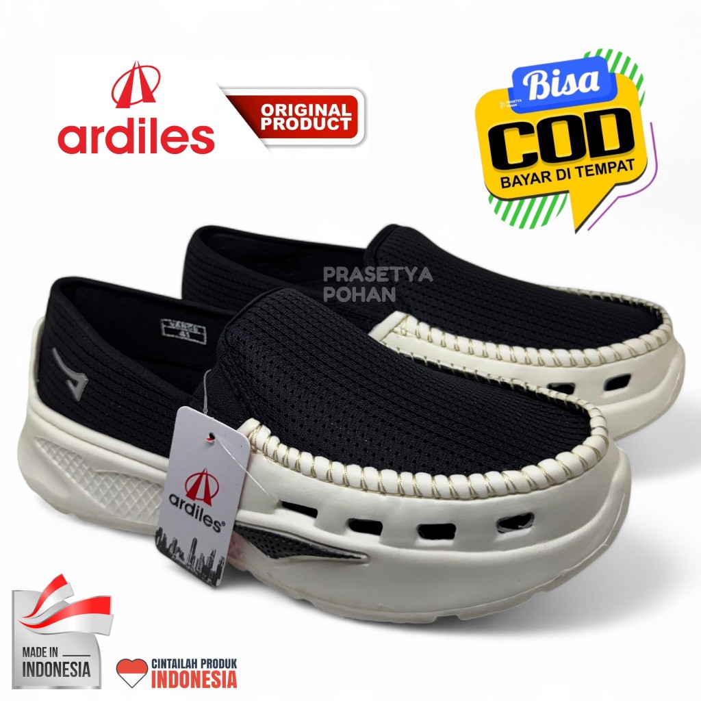 Sepatu Ardiles Slip On Pria Hitam Original Ardiles - Sepatu Ardiles Pria