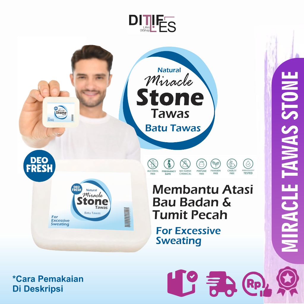 Batu Tawas Deodorant Antiperspirant untuk Ketiak, Memutihkan dan Menahan Keringat Berlebih