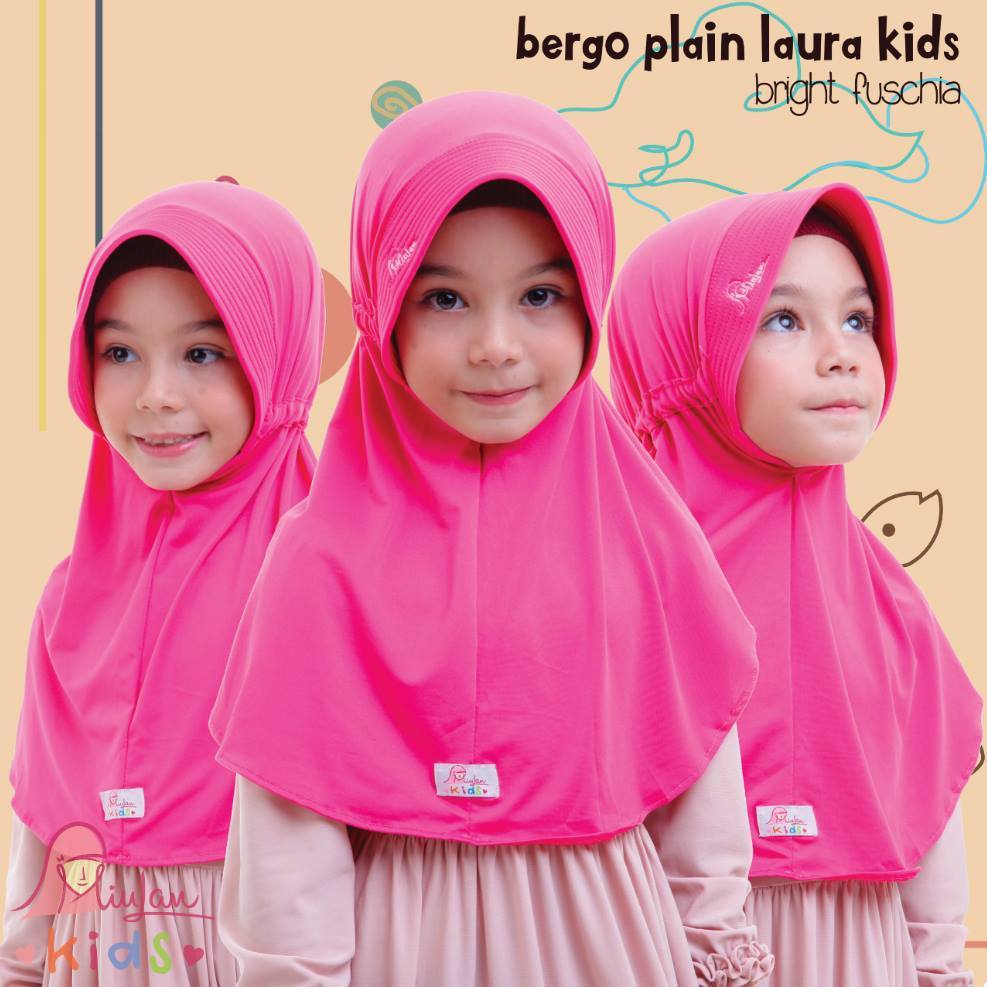 FAVORIT BPL Anak (M) / Jilbab Sekolah /Jilbab Serut Anak / Bergo Plain Laura / Jilbab Anak Tanggung