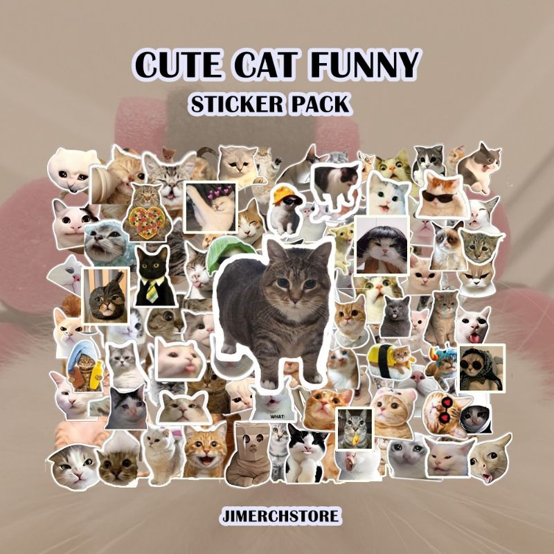 

STICKER CUTE FUNNY CAT KUCING LUCU Stiker Pack set