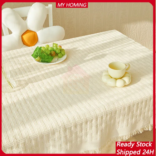 【COD】Taplak meja Nordic benang katun taplak meja kelas atas   Taplak meja kopi rumbai taplak meja ta